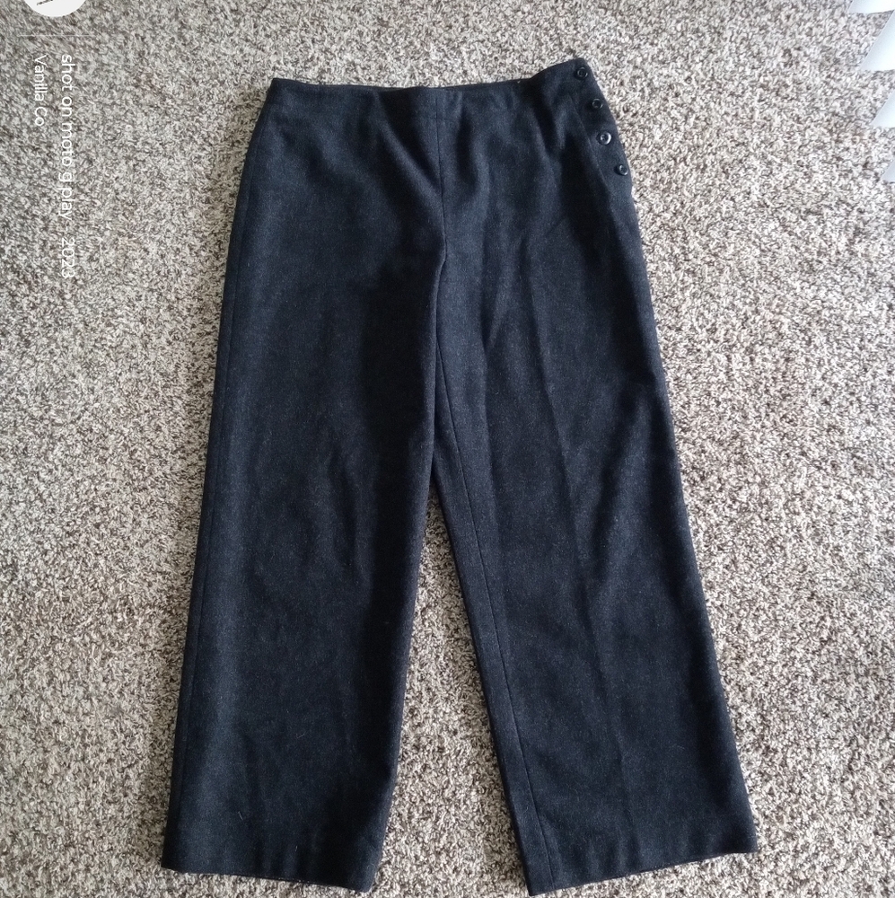 J.Crew Wide Leg Wool Cashmere Blend Trouser Pant Black Size 10 - Picture 7 of 7